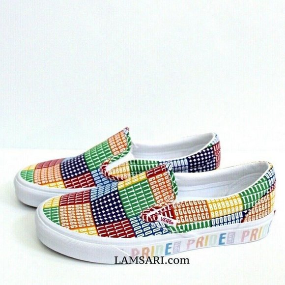 Vans Classic Slip-On Rainbow Pride Canvas Shoes Size Men 10 - Picture 2 of 5